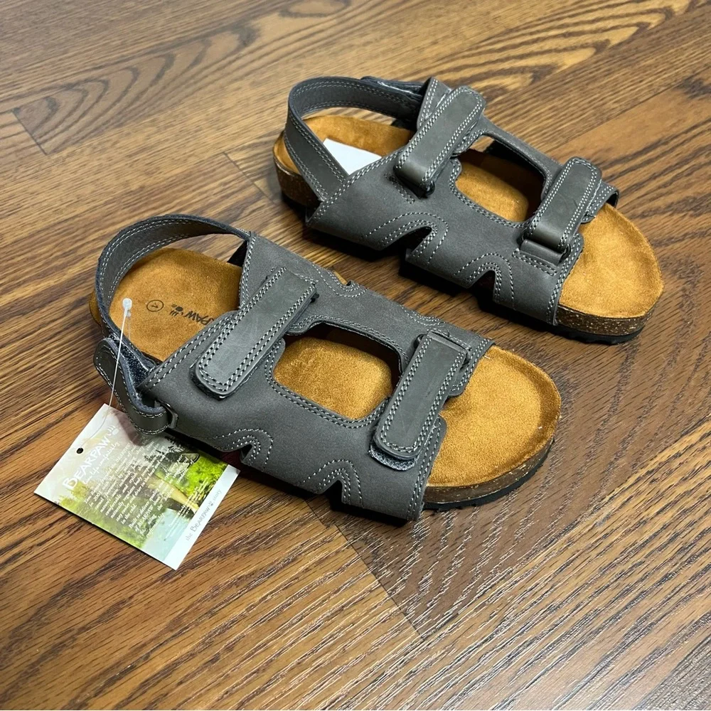 Bearpaw Galen boy's slide sandals with a microsuede footbed size 4